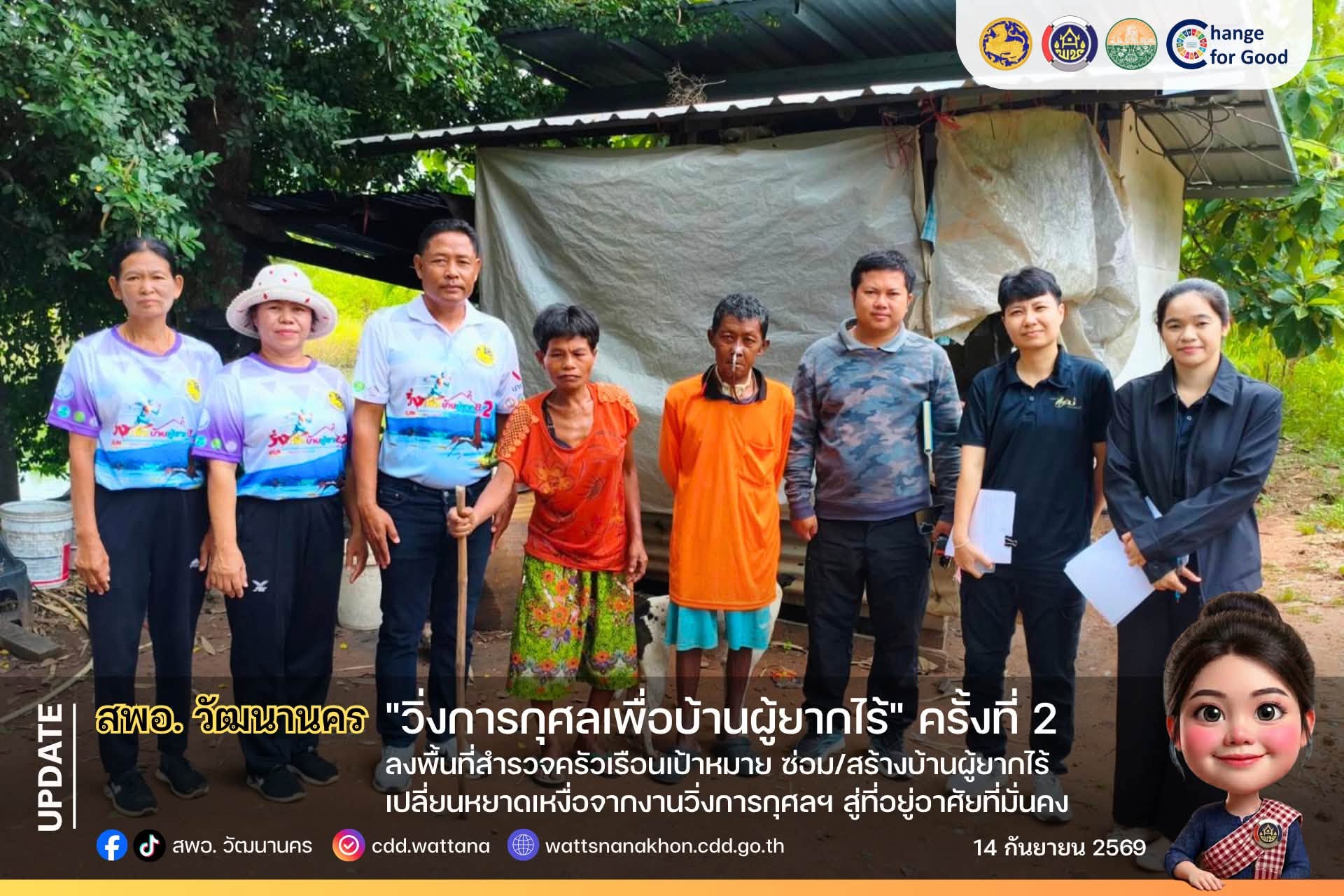 🌟 สพอ.วัฒนานคร ลงพื้นที่สำรวจครัวเรือนเป้าหมาย ซ่อม/สร้างบ้านผู้ยากไร้ เปลี่ยนหยาดเหงื่อจากงานวิ่งการกุศลฯ สู่ที่อยู่อาศัยที่มั่นคง 🏠✨