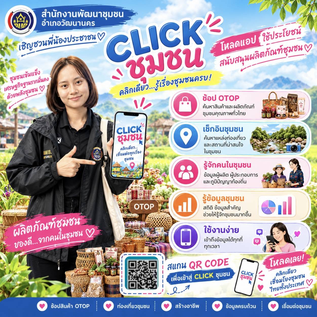 📢 สำนักงานพัฒนาชุมชนอำเภอวัฒนานคร ขอบอกต่อ‼️