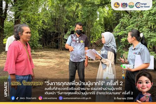 🌟 สพอ.วัฒนานคร ลงพื้นที่สำรวจครัวเรือนเป้าหมาย ซ่อม/สร้างบ้านผู้ยากไร้ เดินหน้า "วิ่งการกุศลเพื่อบ้านผู้ยากไร้ อำเภอวัฒนานคร" ครั้งที่ 2 🏠✨