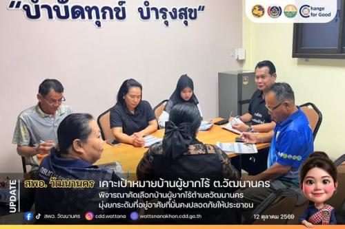🏠  สพอ.วัฒนานคร พิจารณาคัดเลือกบ้านผู้ยากไร้ตำบลวัฒนานคร มุ่งยกระดับที่อยู่อาศัยที่มั่นคงปลอดภัยให้ประชาชน  ✨